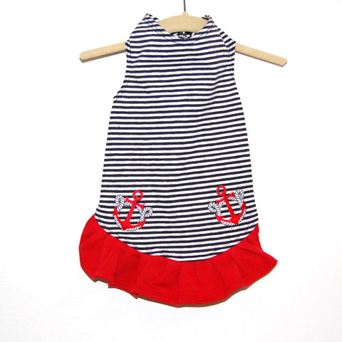 306D Daisy & Lucy Anchors Away Striped Flounce Dress