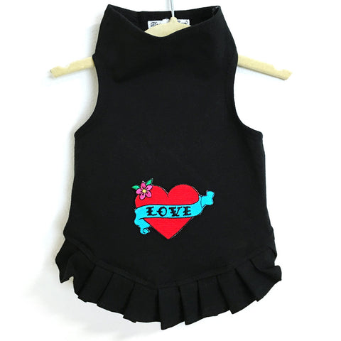 345D Red Love Heart Dress on Black