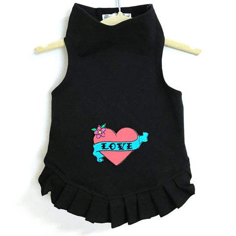 346D Pink Love Heart Dress on Black