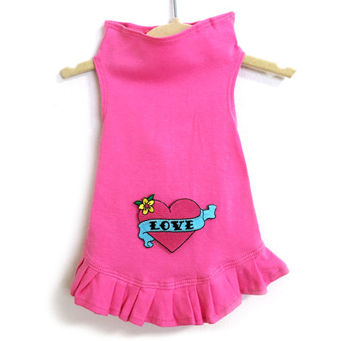 346D Pink Love Heart Dress on Pink
