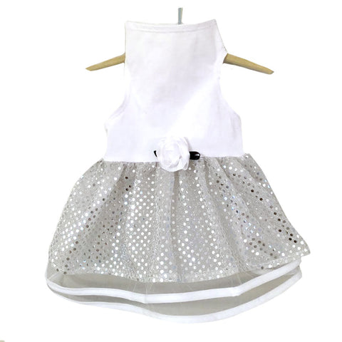 426D White Tulle and Sequin Dress