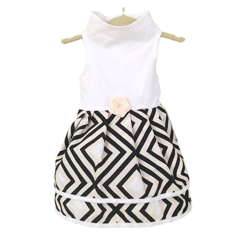 500D Geometric Print Dress