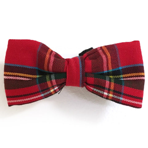 600 Barley's Red Stewart Plaid Dog Bow Tie