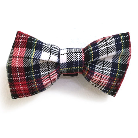 603 Barley's Black & Red Plaid Dog Bow Tie
