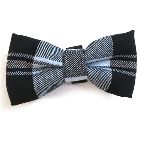 606 Barley's Black & Blue Plaid Dog Bow Tie