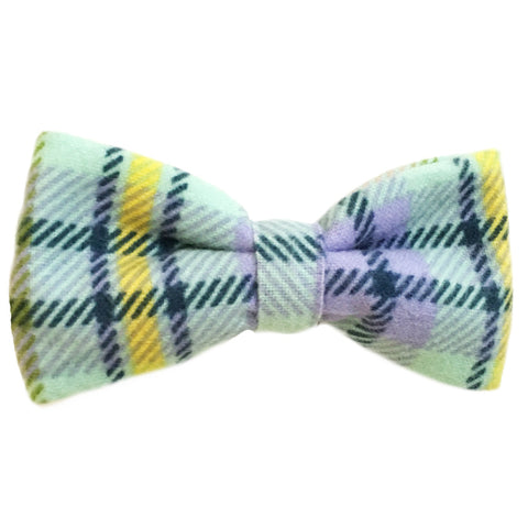 610 Barley's Green & Yellow Plaid Dog Bow Tie