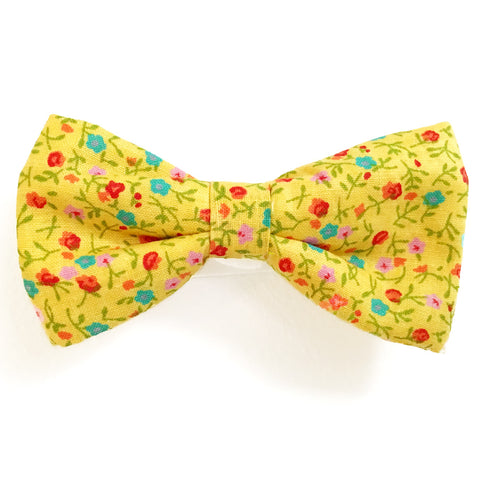 611 Barley's Yellow Flowers Dog Bow Tie
