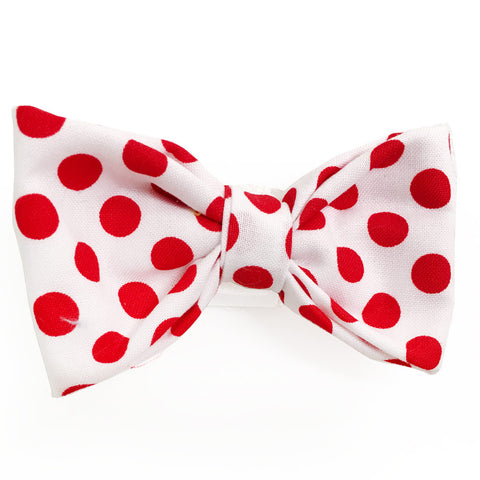 634 Barley's Red Polka Dots Dog Bow Tie