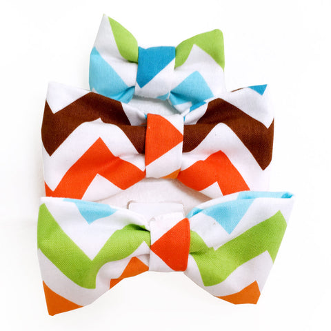 638 Barley's Color Chevron Dog Bow Tie