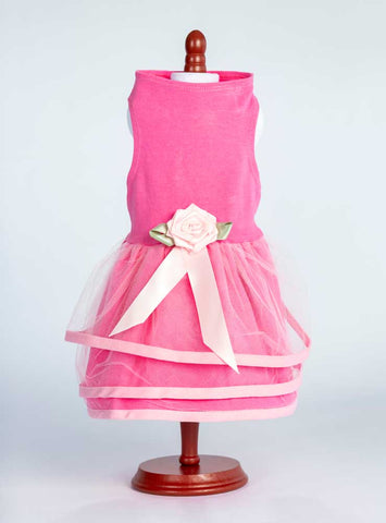 The Perfect Pink Pup- three rows of tulle- over an attached Jersey skirt