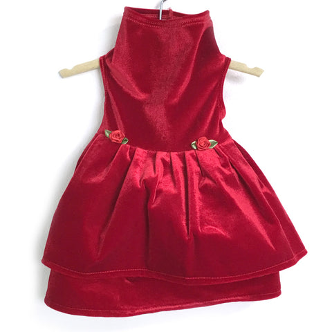 421 Daisy & Lucy Red Stretch Velvet Holiday Dress
