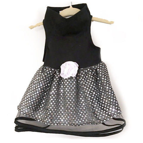 426D Black Tulle and Sequin Dress