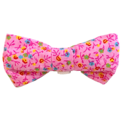612 Barley's Pink Flowers Dog Bow Tie
