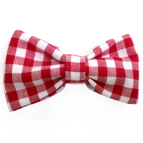 625 Barley's Red Gingham Dog Bow Tie