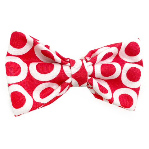 631 Barley's White Circles on Red Dog Bow Tie